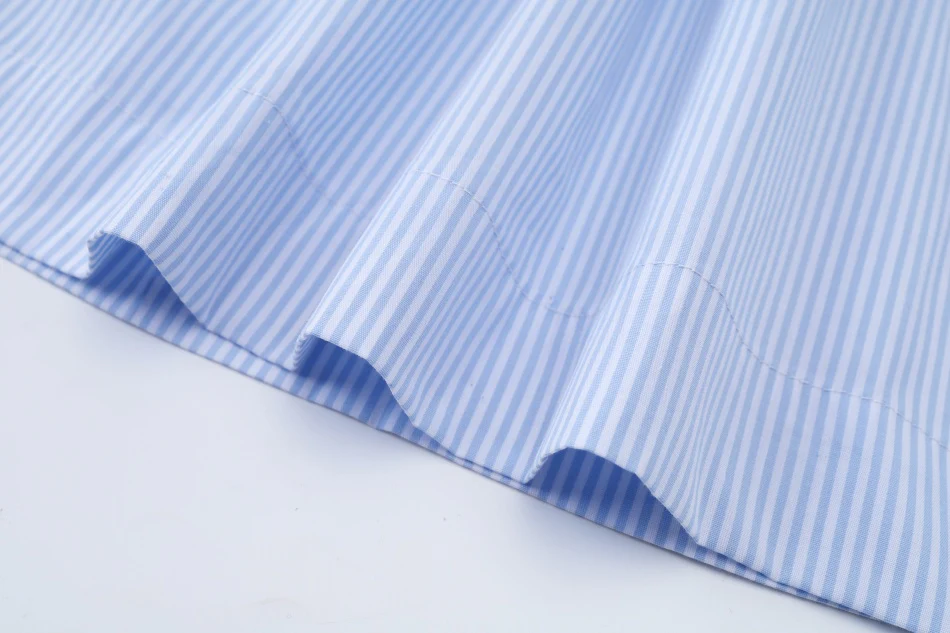 Blue Pinstripe Dress - Image 4