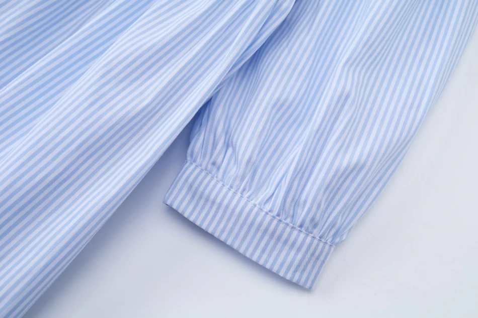 Blue Pinstripe Dress - Image 7