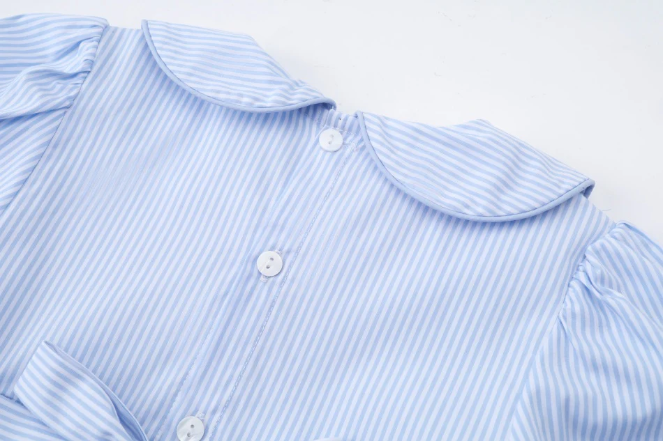 Blue Pinstripe Dress - Image 8