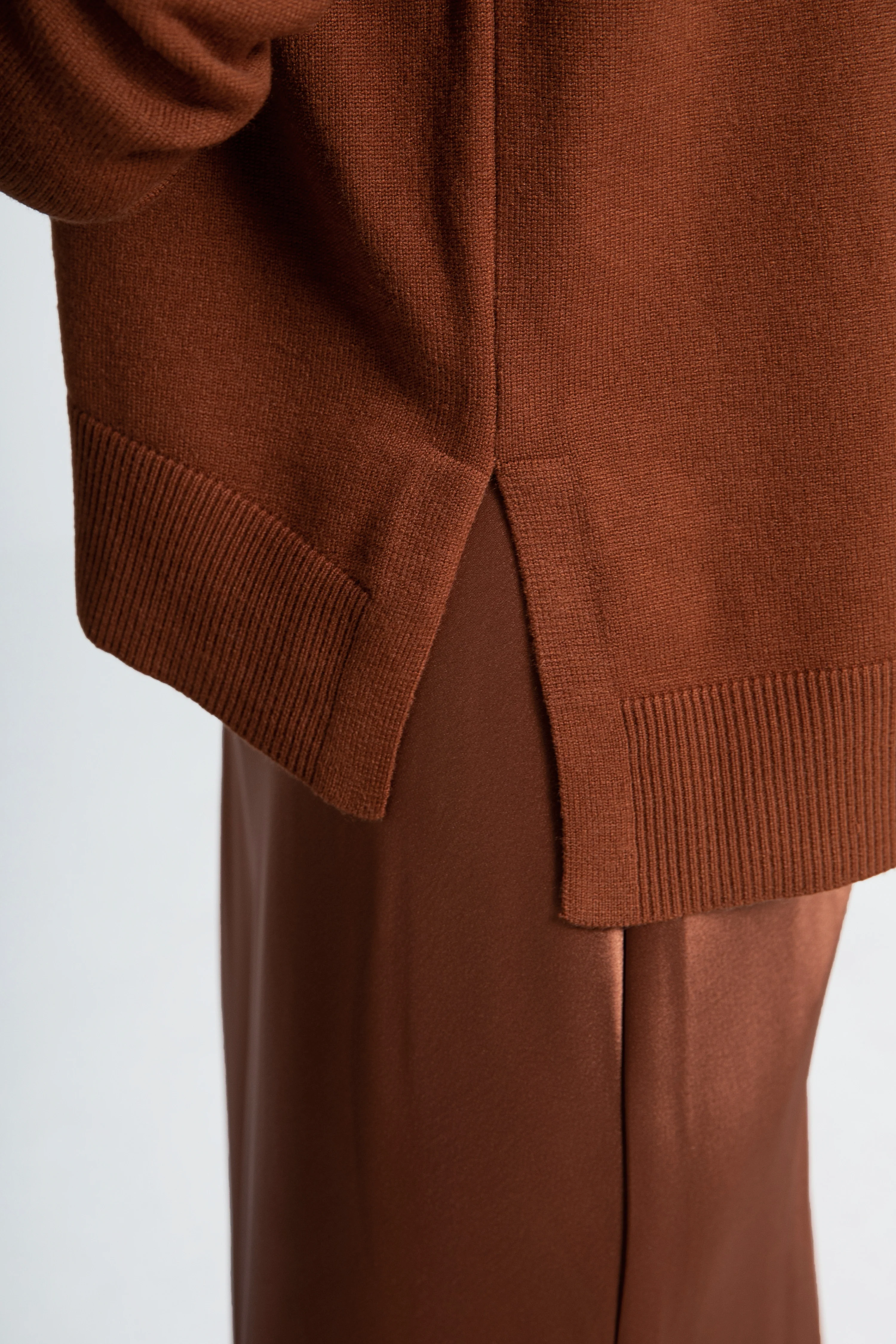 Caramel Satin Knit 2pc - Image 3