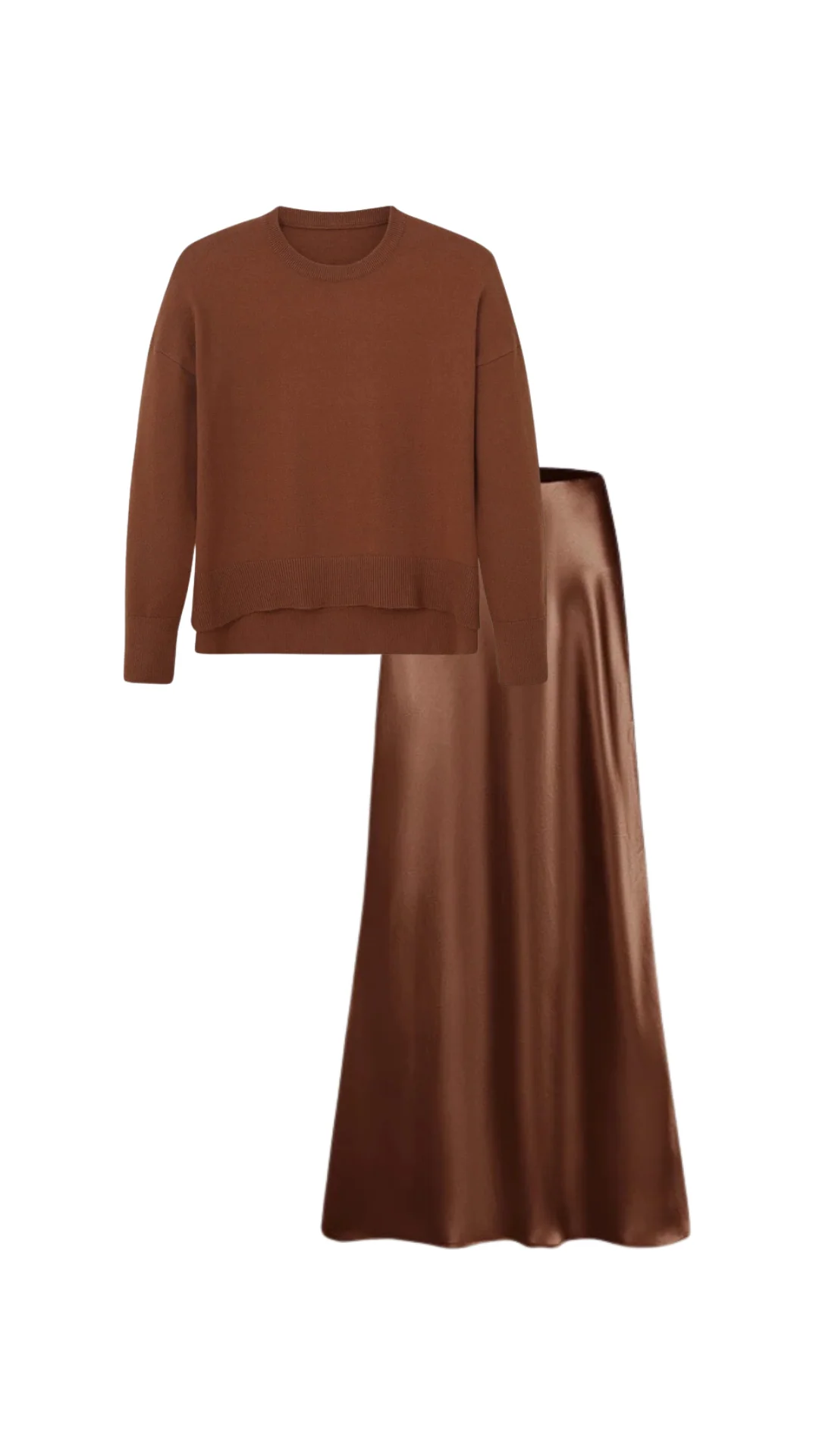 Caramel Satin Knit 2pc - Image 4